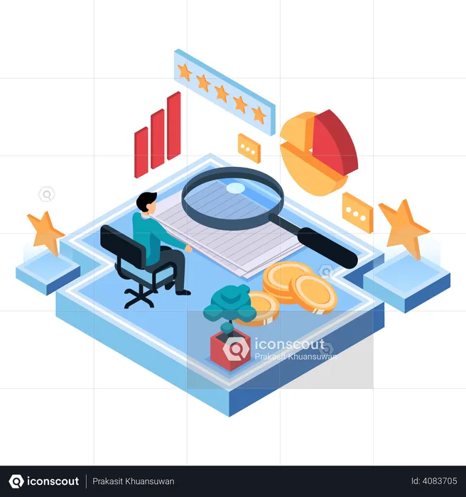 Analyse des statistiques d'entreprise  Illustration