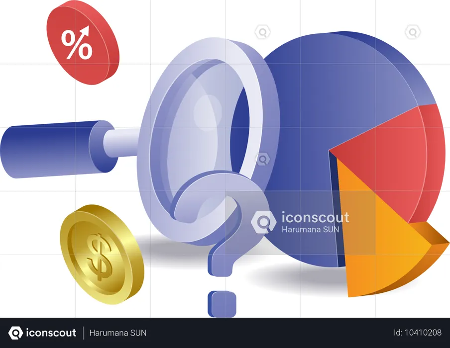 Analysieren von Kreisdiagrammprozentsätzen  Illustration