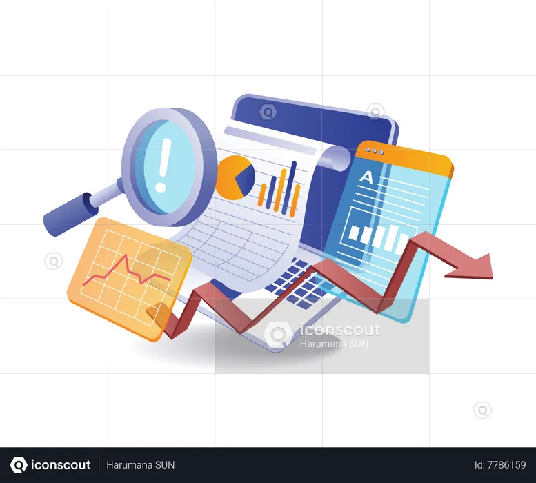 Analysis business paper sheets  Illustration