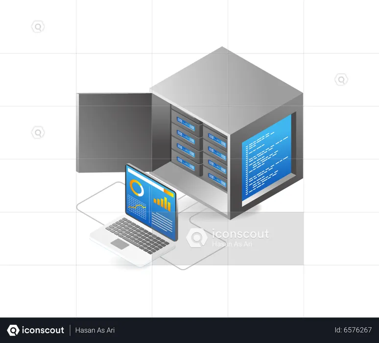 Analysis server rack box  Illustration