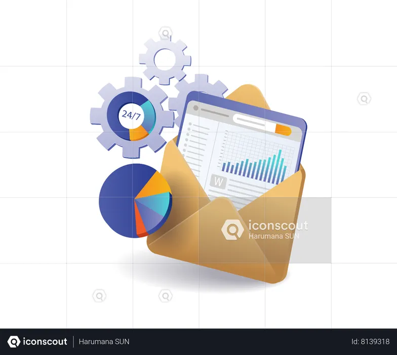 Analyst email marketing strategy mechanism  Illustration