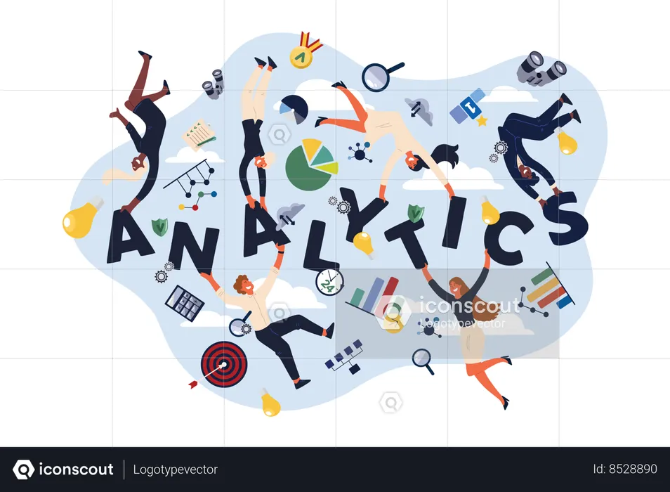 Analystes faisant des présentations Kpi  Illustration