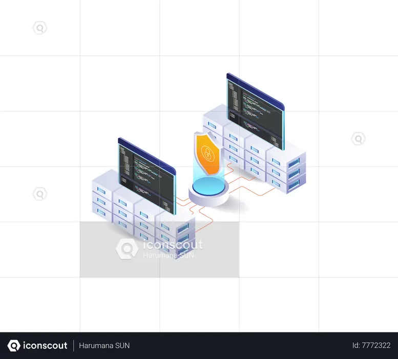 Analytical programmer language server data security  Illustration