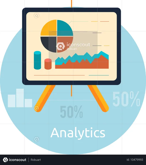 Analytics chart presentation  Illustration