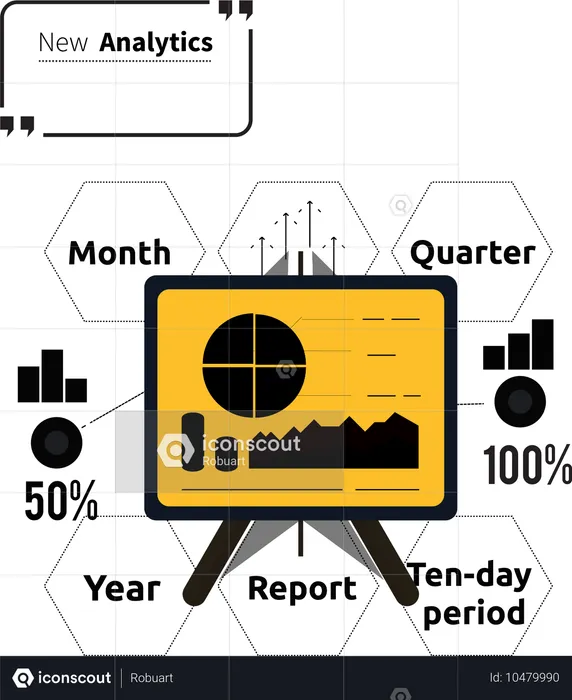 Analytics chart presentation  Illustration