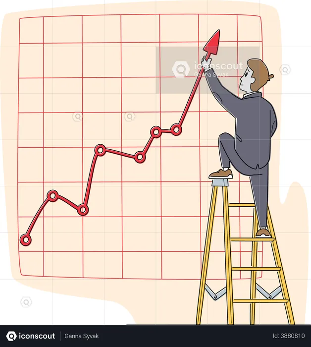 Analyze growth graph  Illustration