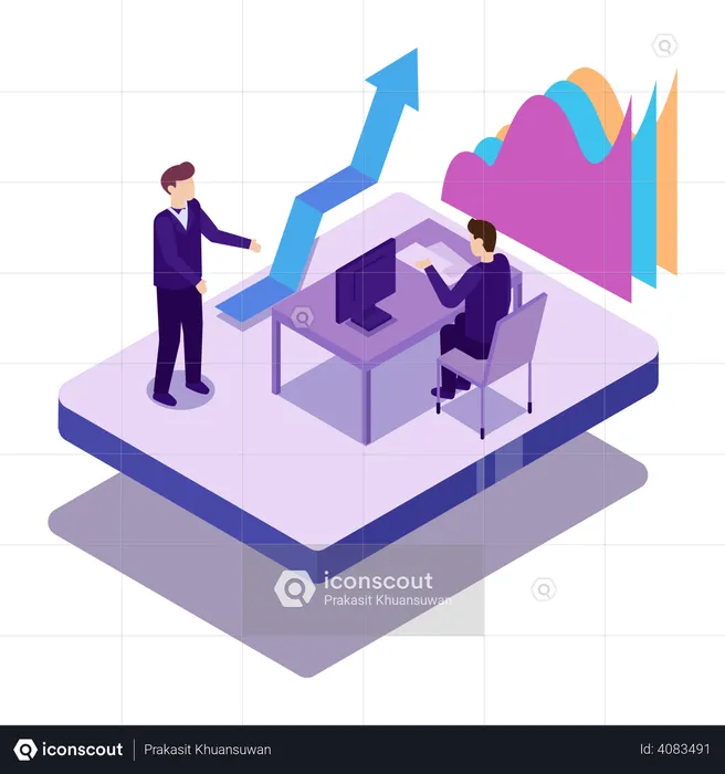 Analyze growth graph  Illustration