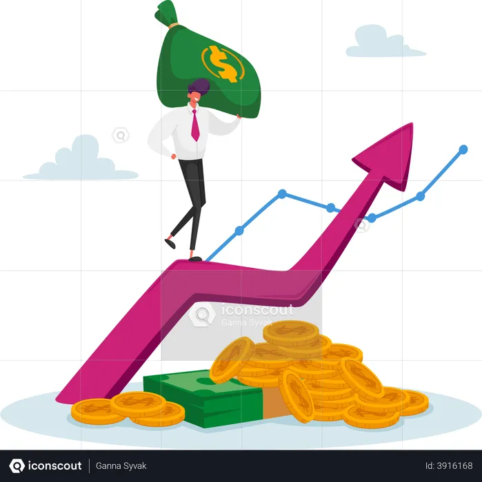 Analyze growth graph  Illustration