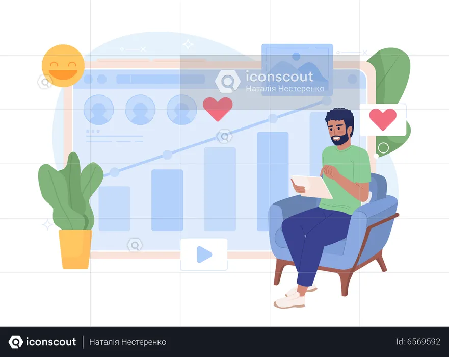 Analyzing audience data on social media  Illustration