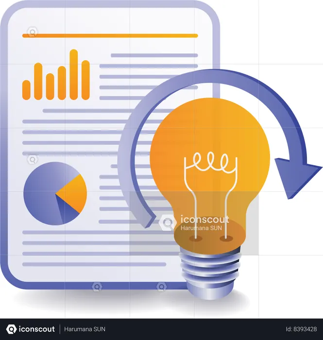 Analyzing brilliant business ideas  Illustration