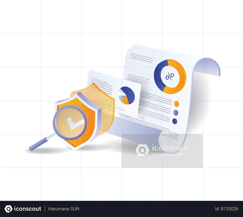 Analyzing business data security  Illustration