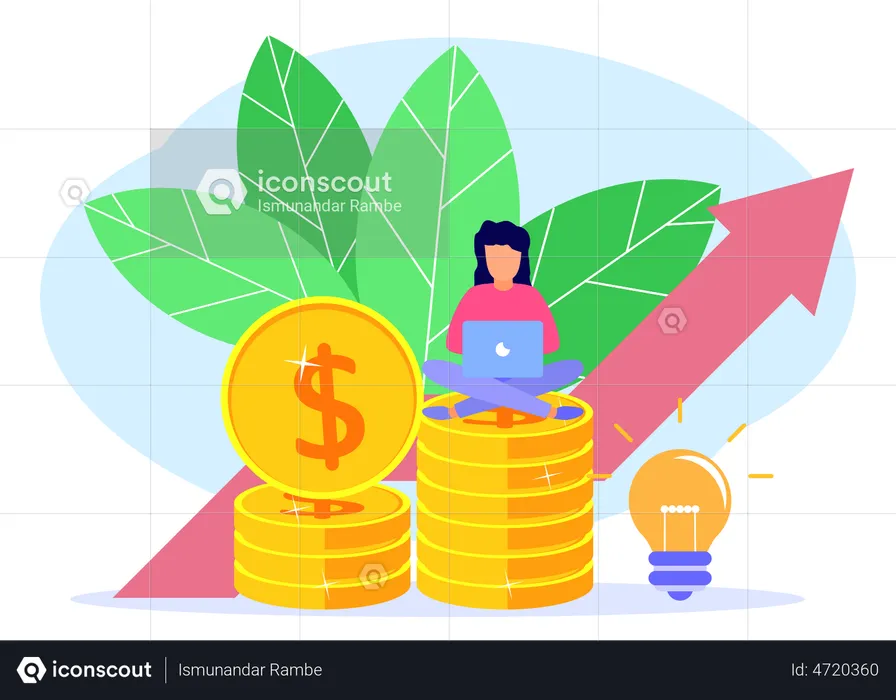 Analyzing business growth  Illustration