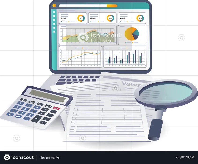 Analyzing Business Investment Growth Targets  Illustration