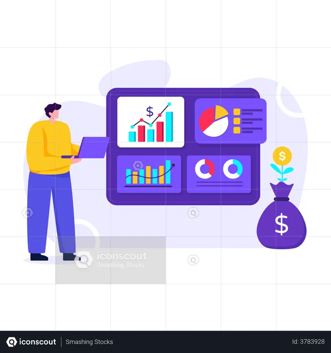 Analyzing financial growth through data analytics  Illustration