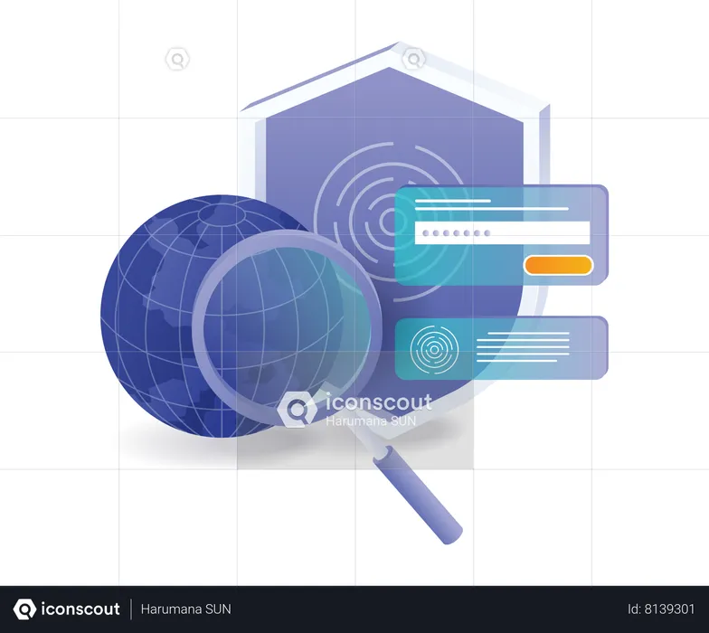 Analyzing internet security  Illustration