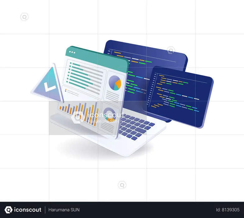 Best Analyzing technology program language data Illustration download ...