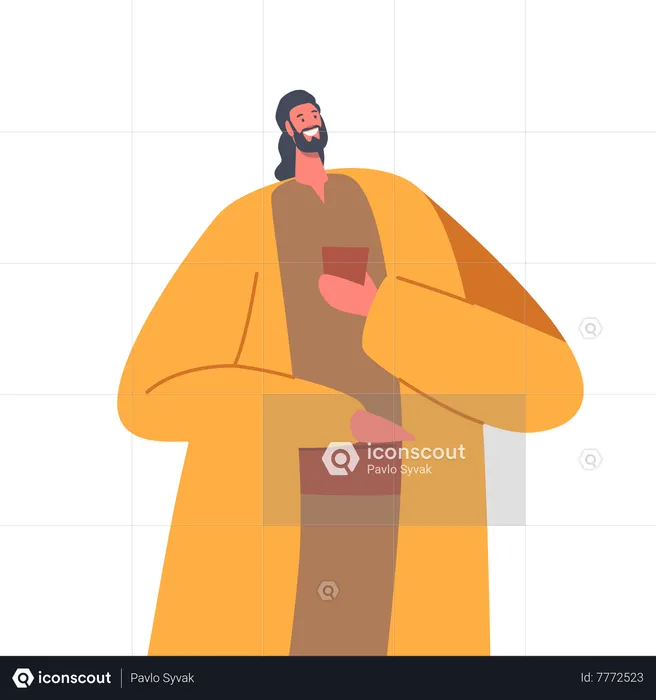 Ancient israelite male character wear traditional apparel  Illustration
