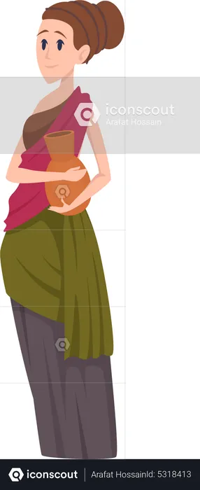 Ancient rome peasant lady  Illustration