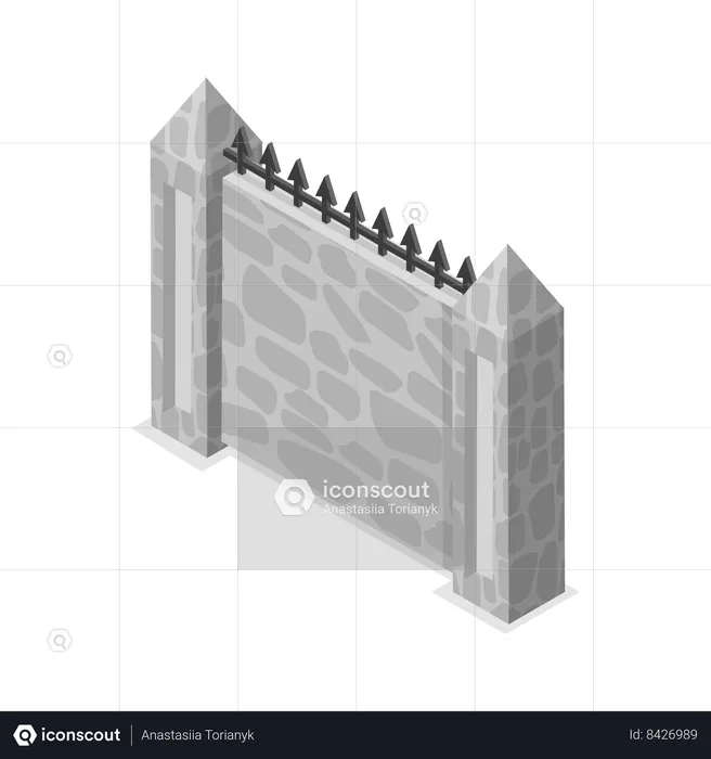 Ancient style stone wall  Illustration