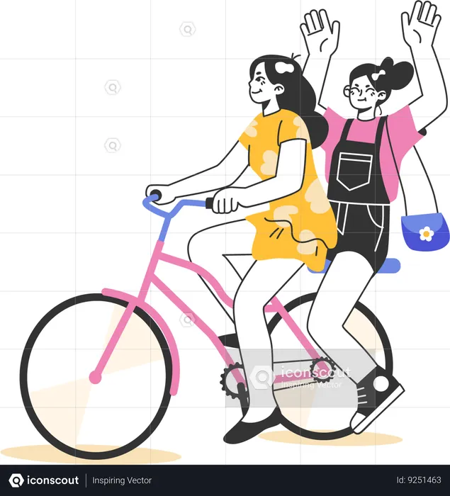 Montar bicicleta  Ilustración