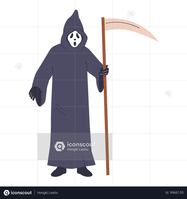 Ange de la mort tenant la faux Reaper  Illustration