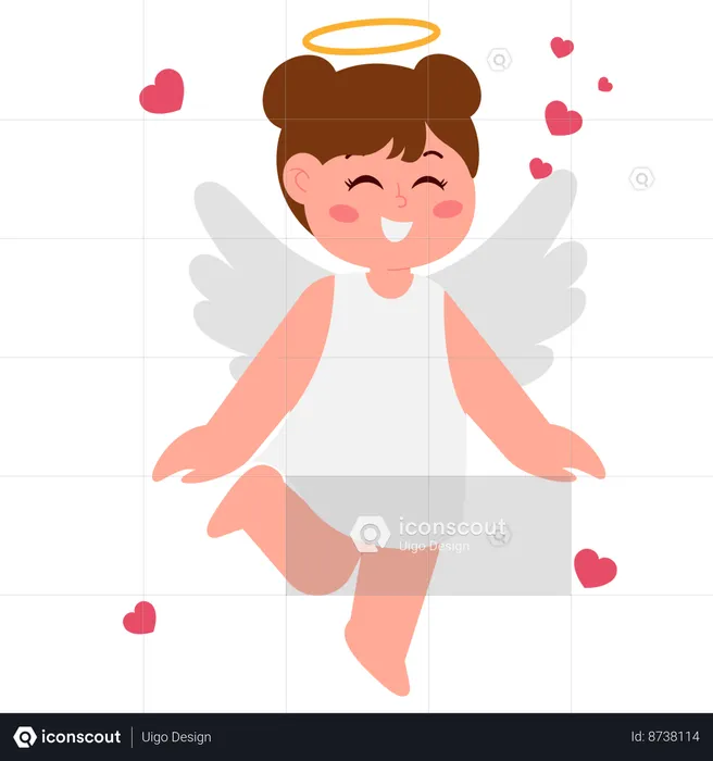 Angel Girl With Wings  Illustration