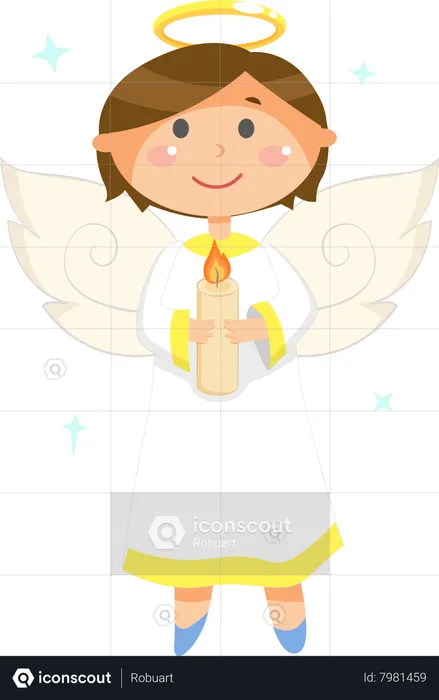 Angel with Candle  Illustration
