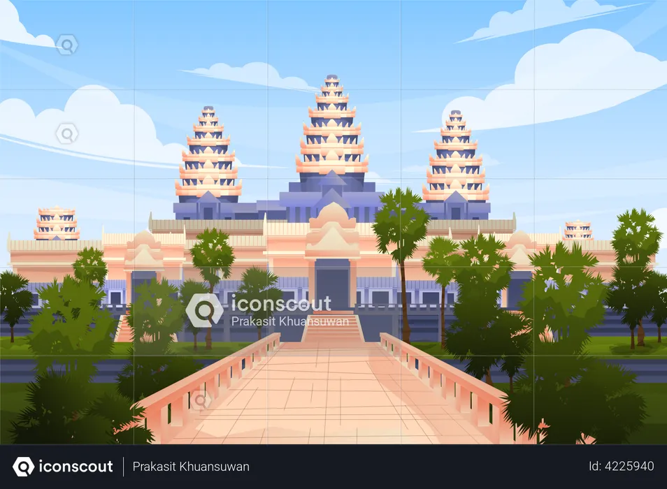 Angkor Wat in Kambodscha  Illustration