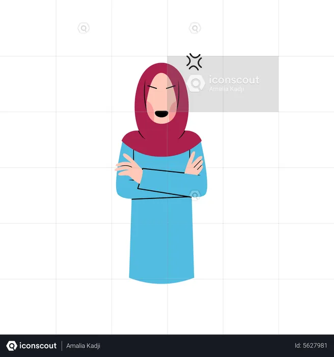 Angry Arabic woman  Illustration