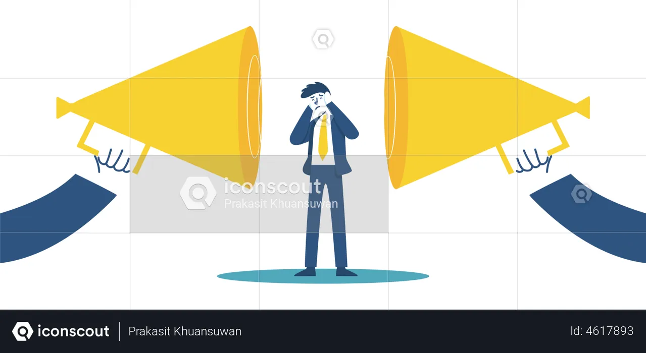 Angry boss shouting at employee  Illustration