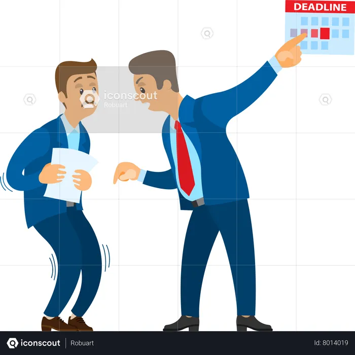 Angry boss shouting to employee  Illustration