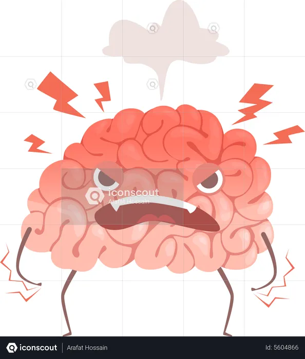 Angry Brain  Illustration