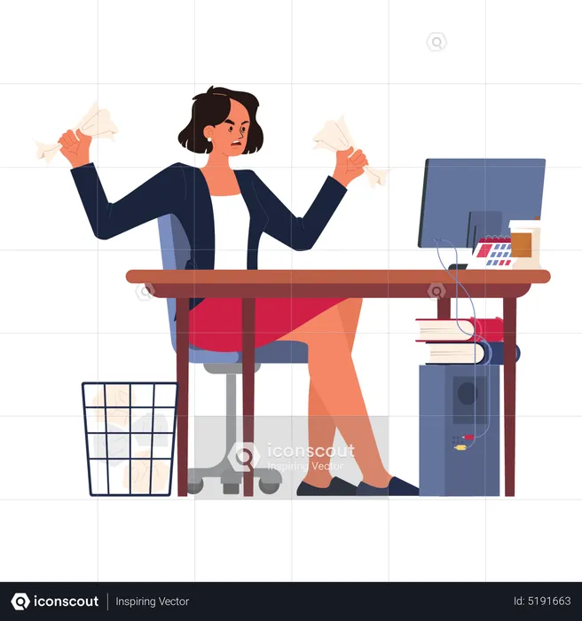 Angry business woman  Illustration
