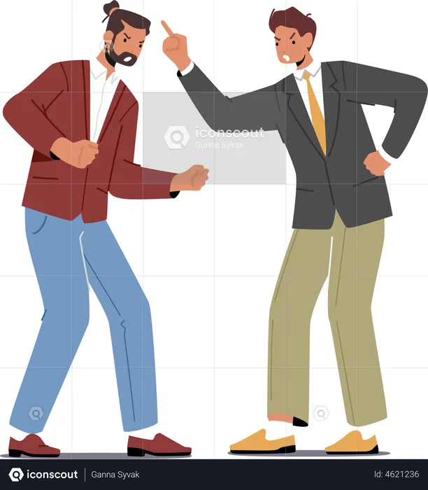 Angry Businessmen Quarrel  Illustration