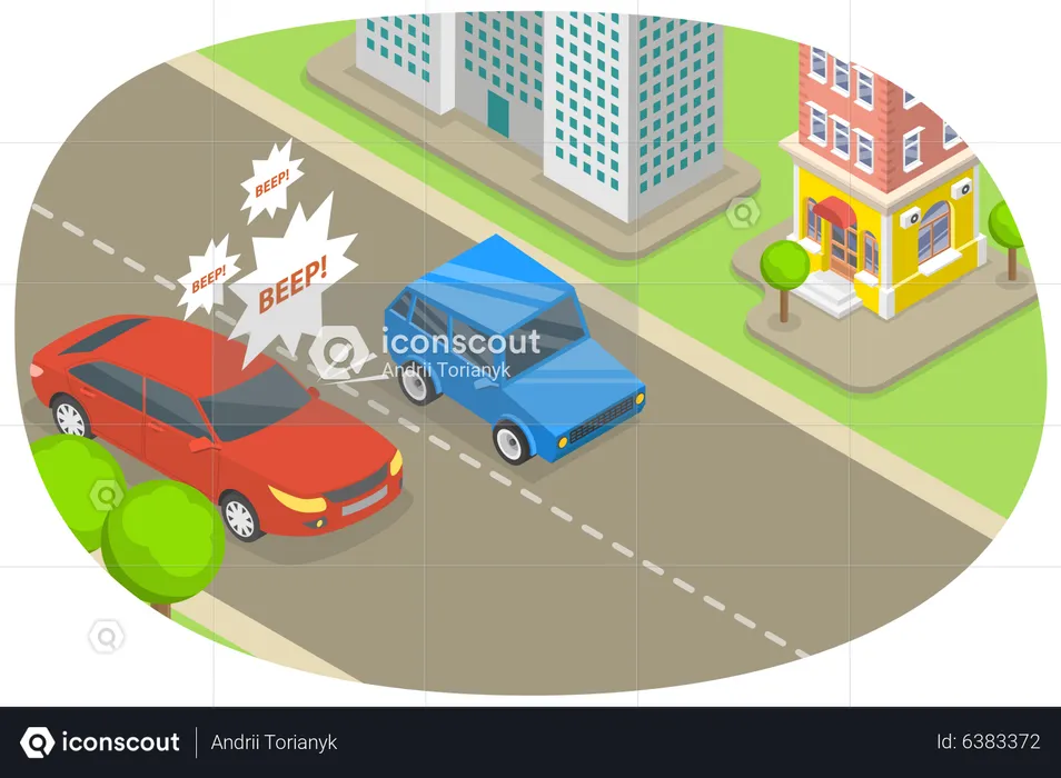Angry Car Driver  Illustration