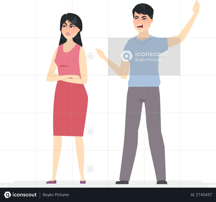Angry chinese couple  Illustration