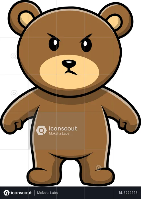 Angry Cute Bear  Illustration