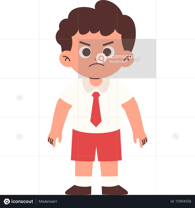 Angry Elementary Student  Illustration