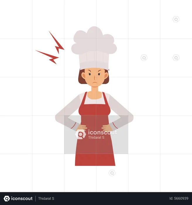 Angry Female Chef  Illustration