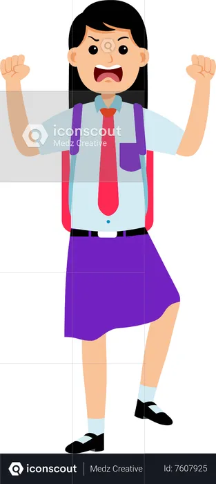 Angry Female Student  Illustration