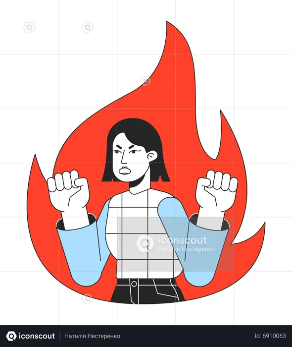 Angry girl  Illustration