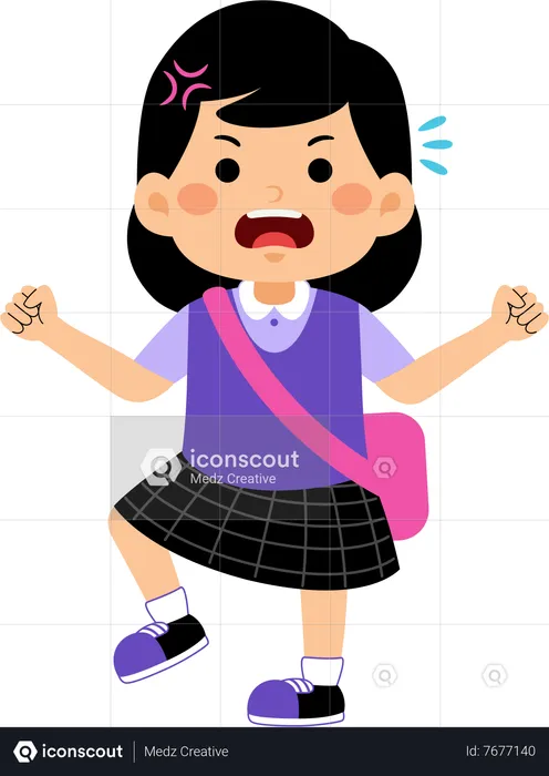 Angry Girl student  Illustration