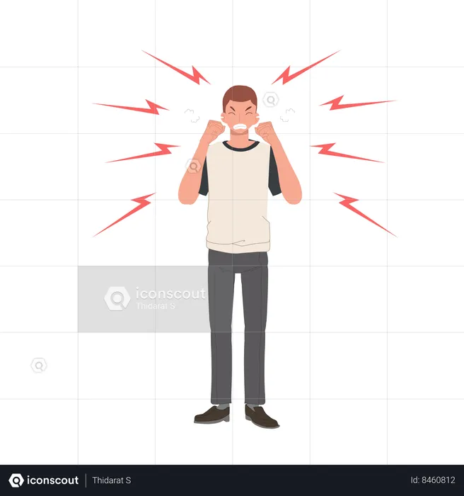 Angry guy standing  Illustration
