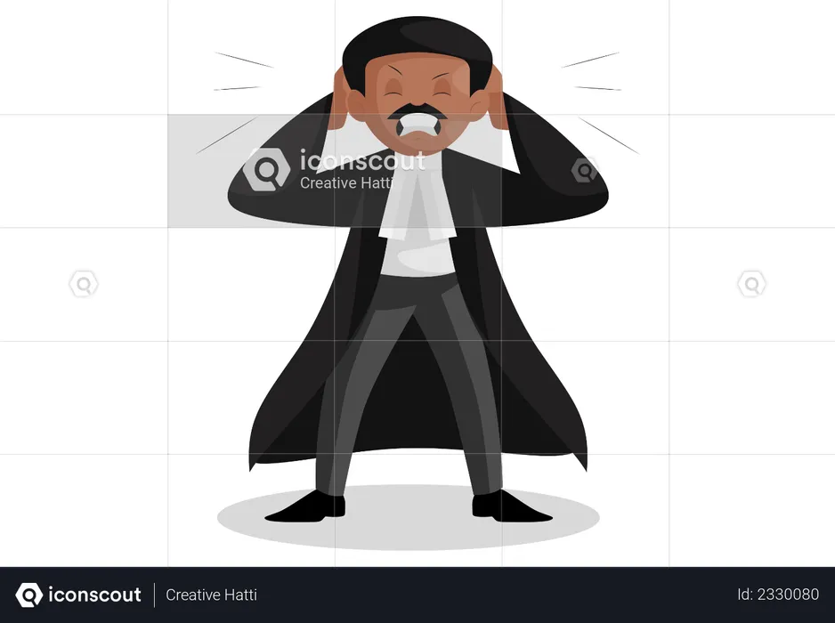 Angry Indian lawyer  Illustration