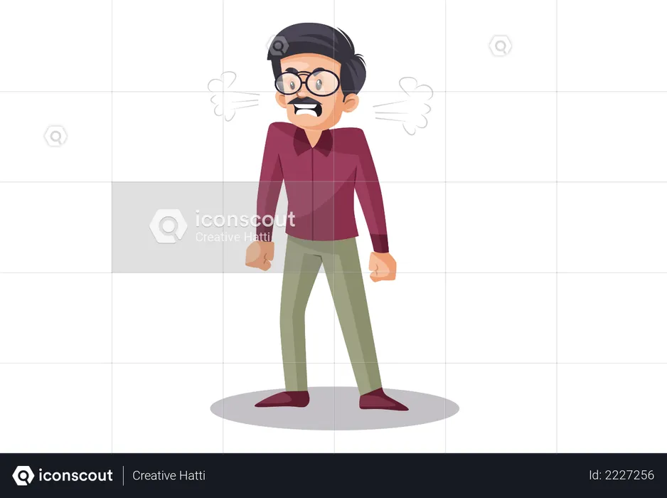 Angry Indian Teacher  Illustration