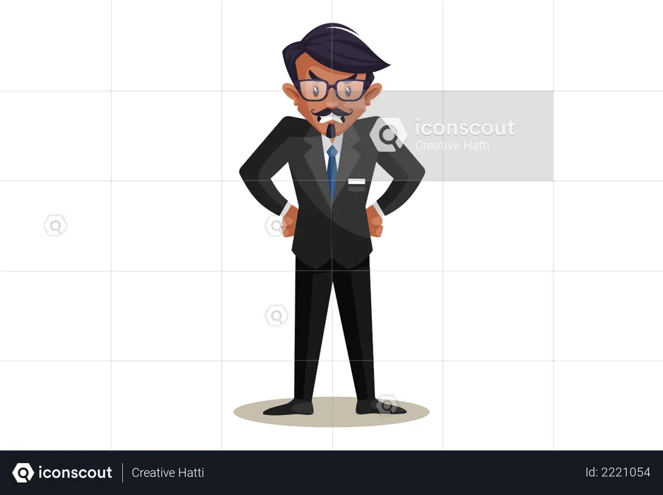 Angry Indian Train Conductor  Illustration