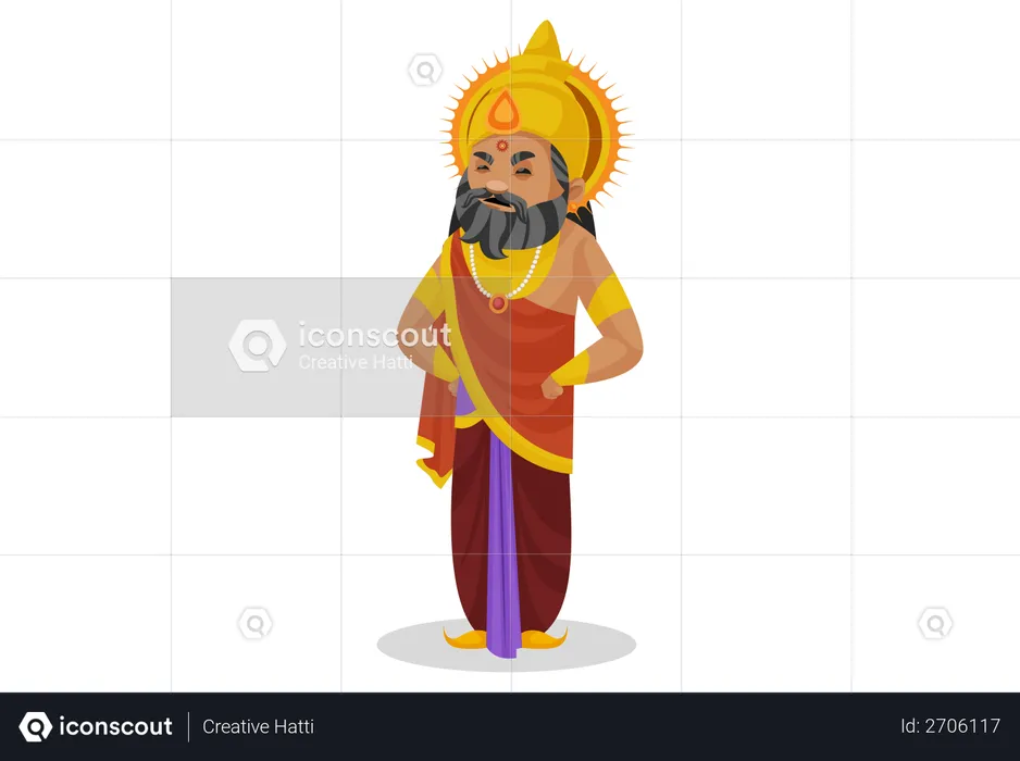 Angry King Dhritarashtra  Illustration