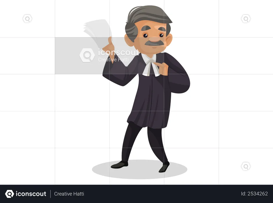 Angry Lawyer holding paper in his hand  Illustration