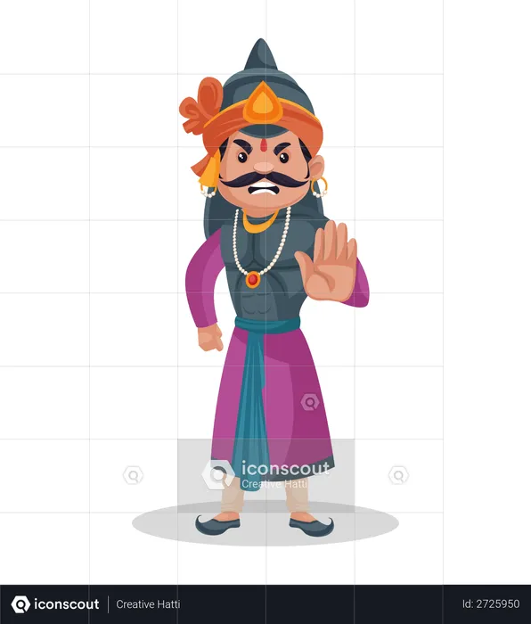 Angry Maharana Pratap  Illustration