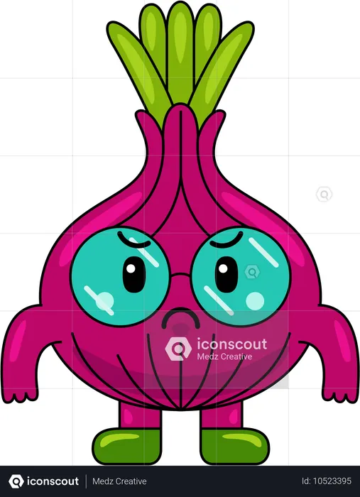 Angry Onion Mascot Character  Illustration